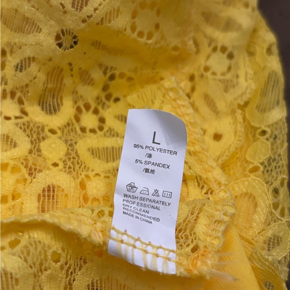 SHEIN yellow lace bralette size L - Picture 3 of 3